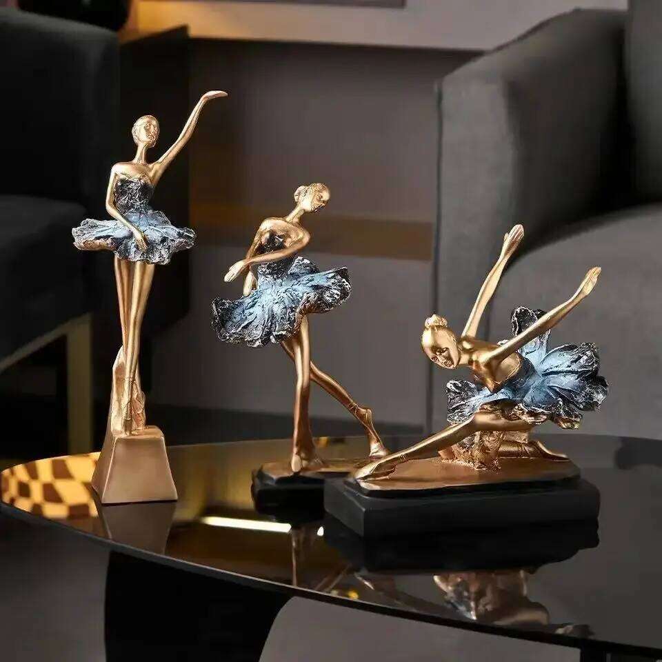 Elegance Girl Statue Decoration Home Living Room TV Cabinet Desktop Decor Accessories Ballet Abstract Crafts Y260202