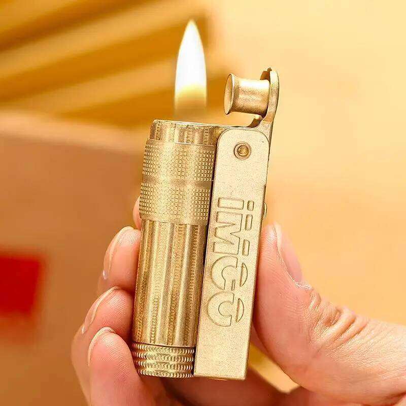 Original IMCO Old Gasoline Flint Windproof Stainless Steel Cigarette Petrol Oil Lighter Inflated Gadgets Man W260202