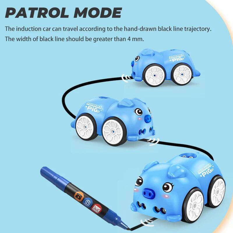 Children Cartoon Remote Control Car with Music Lighting Smart Induction Obstacle Avoidance Following Crawl RC Cars Toys Gifts Y260131