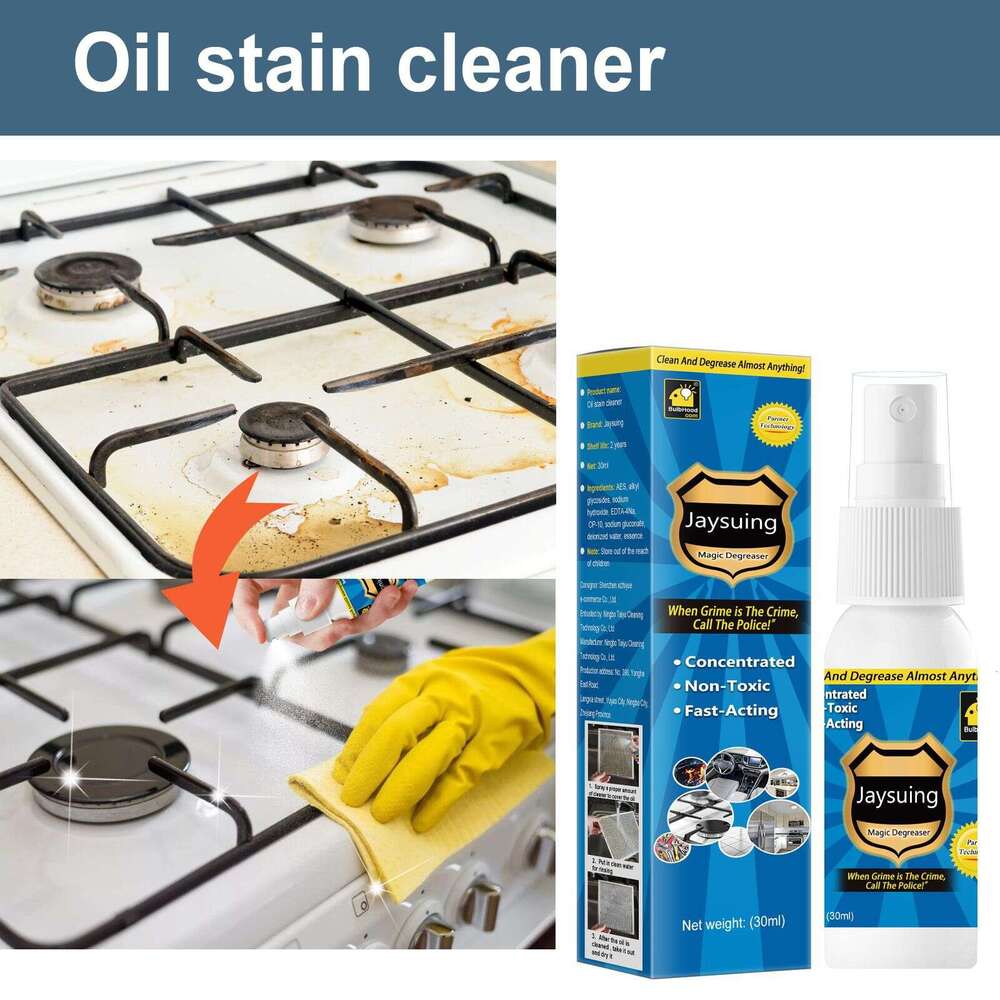 Jaysuing 30ml Boxed Kitchen Range Hood Heavy Cleaning Tile Stove Dissolving Oil Stain Multi-Functional Cleaner S260202