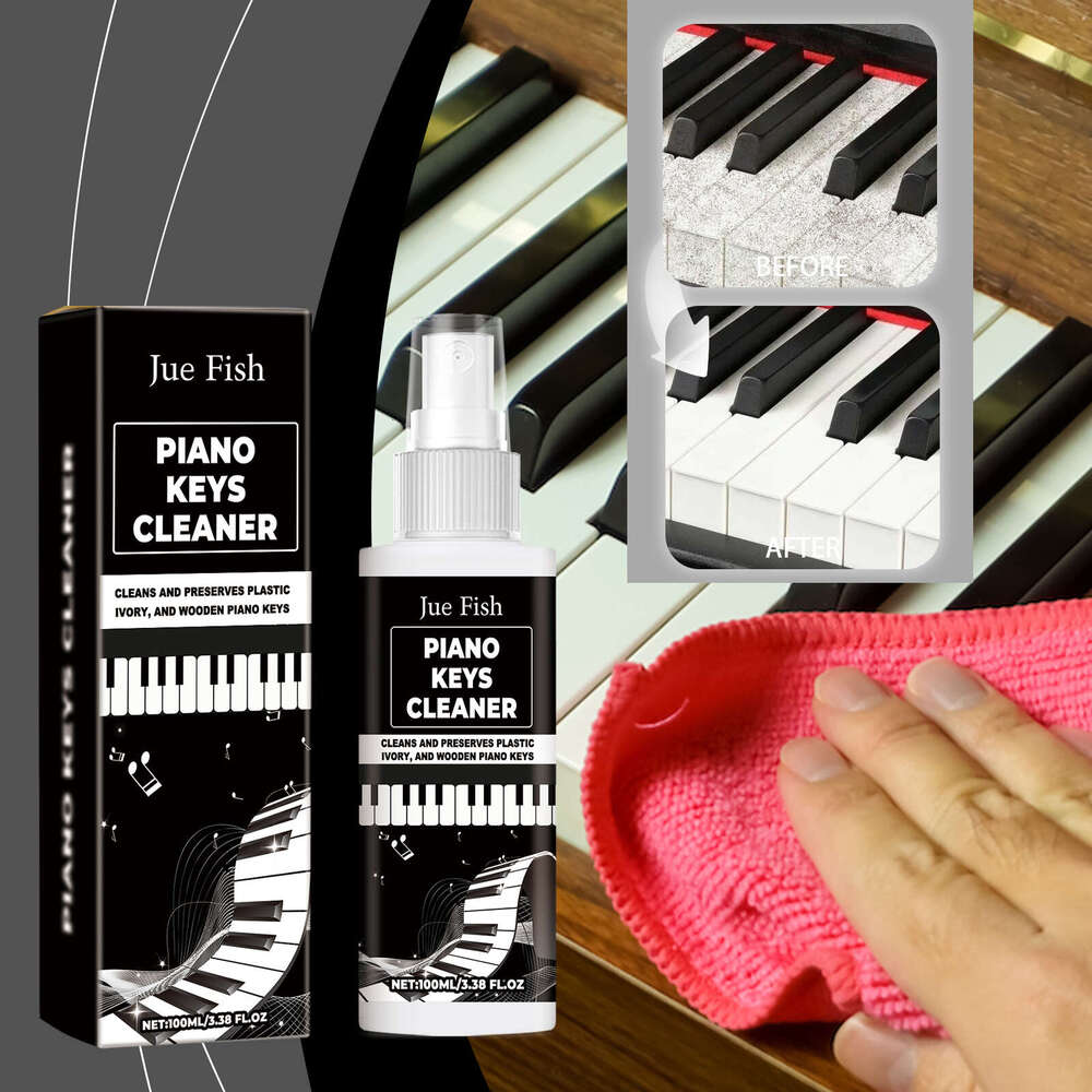Jue-Fish Piano Cleaner Gentle Protection Multi-Functional Keyboard Spray for Cleaning Key Stains S260202