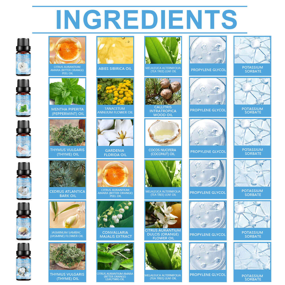 Cleaning Set Fresh Natural Humidifier Long-lasting Fragrance Essential Perfume Oil S260202