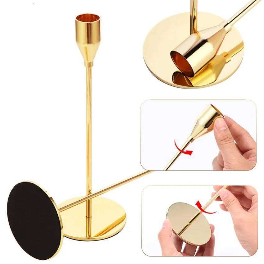 3Pc/Set European Style Metal Candle Holders Fashion Simple Wedding Table Decoration Party Living Room Candlestick Christmas Gift Y260131