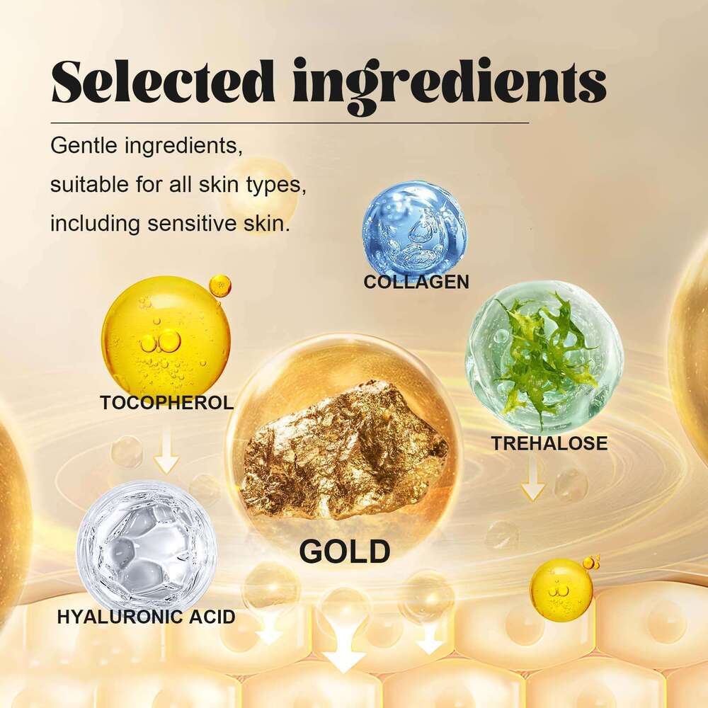 EELHOE 24k Gold Mask Moisturizing Improves Wrinkles Brightening and Hydrating Skin Eye Care S260131