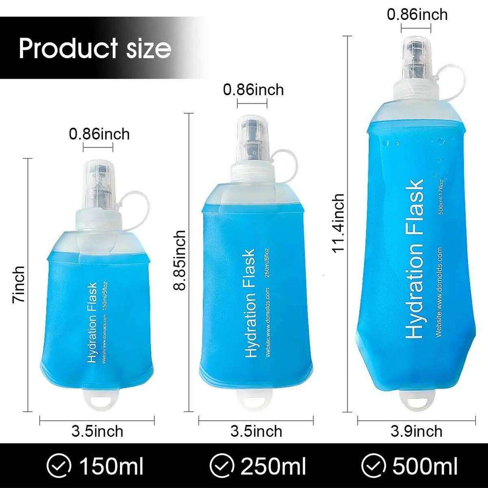 2Pack 250ML Hyration Soft Flask TPU Running Water Bottle Z260202