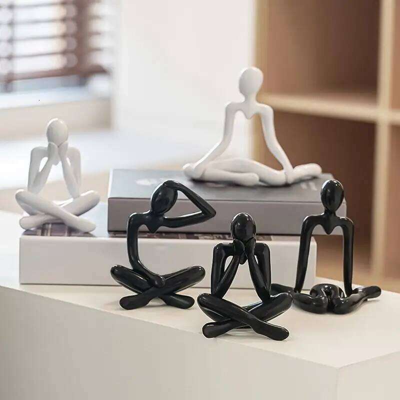 Thinker Statue Art Abstract Sculpture Modern Home Decor Accents Collectible Figurines Y260202