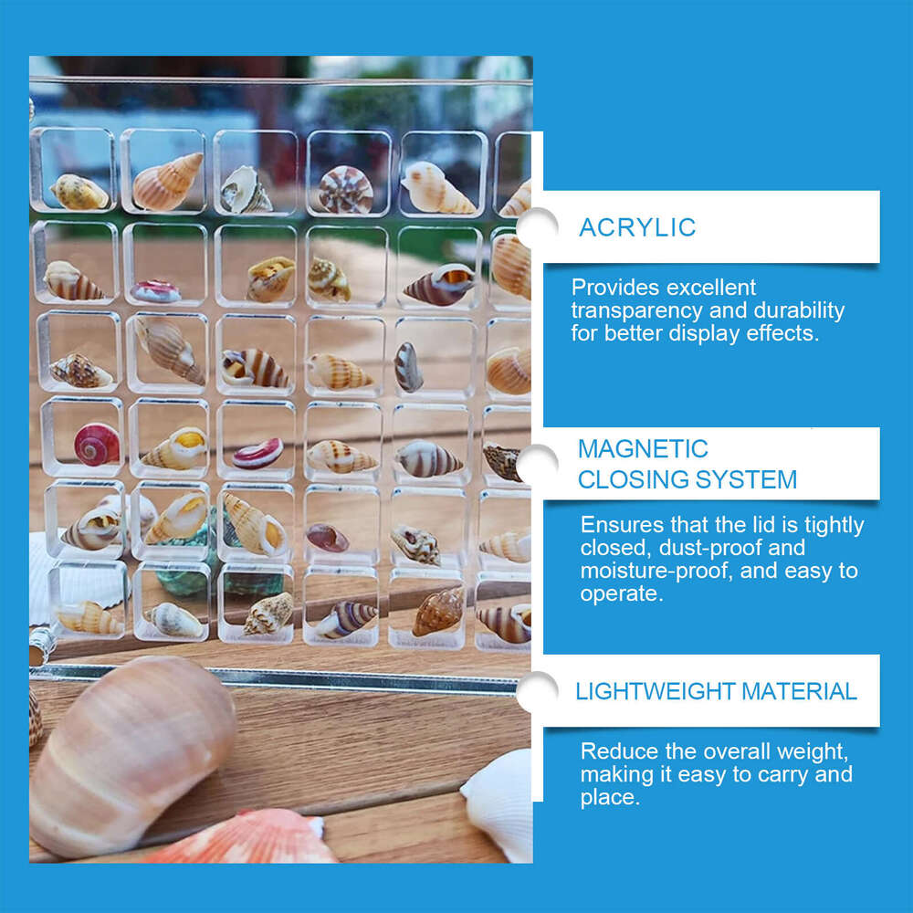 Fish Acrylic Magnetic Display Storage Decoration Shell Multi-functional Transparent Box S260202