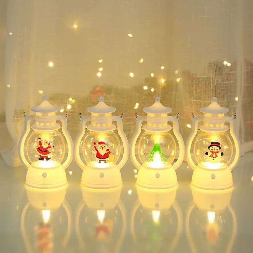 2026 Ornaments with Battery LED Lantern Light Santa Claus Merry Christmas Decorations for Home Xmas Navidad Noel Gift Y260131
