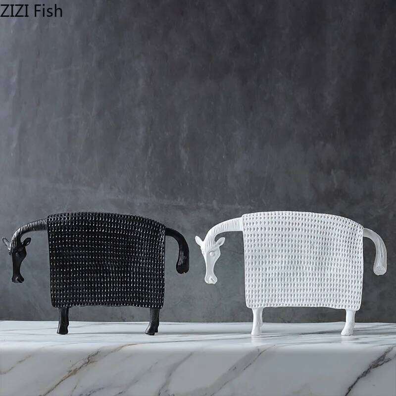 Armored Warhorse Statue Desk Decoration Horse Ornaments Creative Cartoon Animal Resin Abstract Crafts Room Aesthetic Decor Y260202