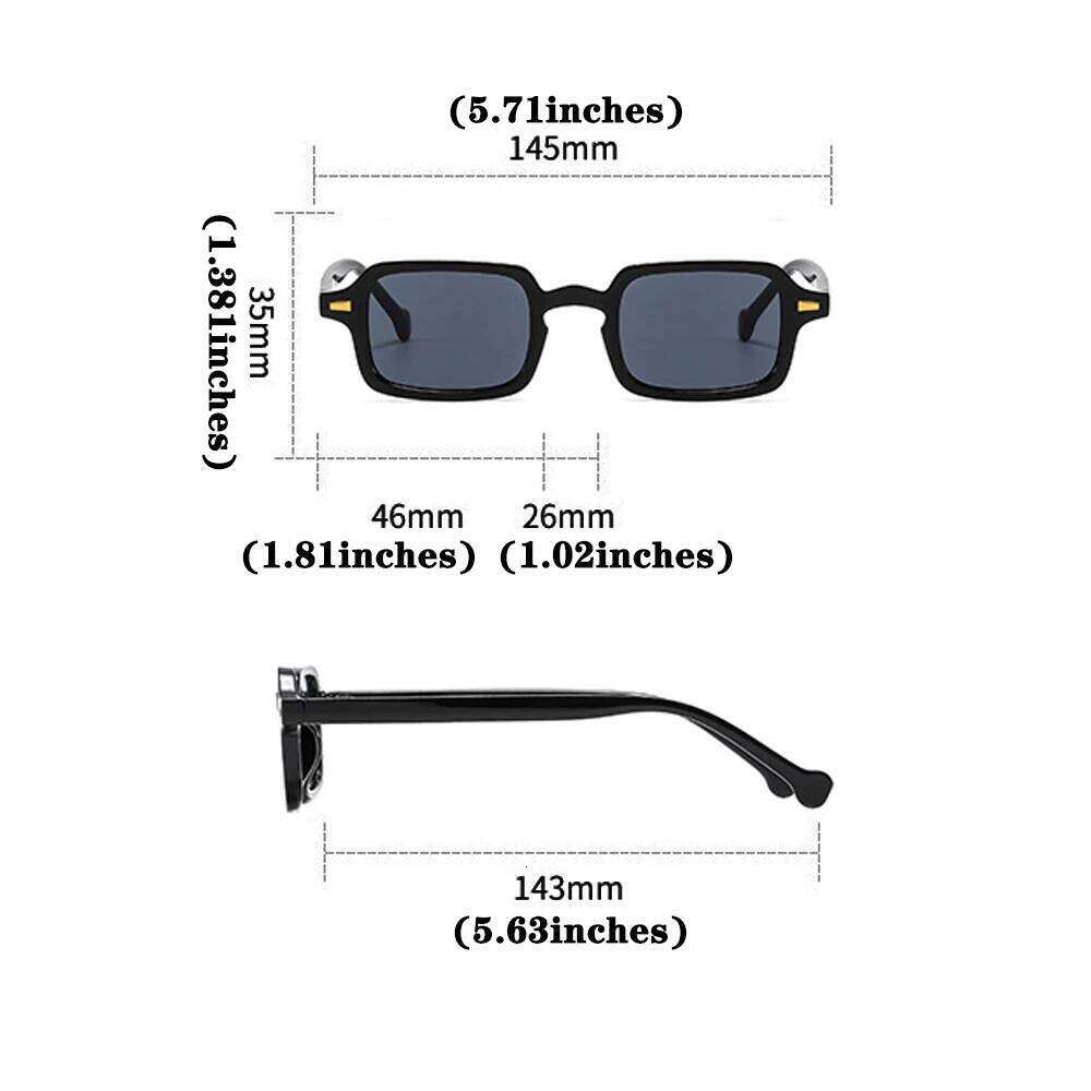 8pcs/set Luxurious Rectangle Sunglasses Women Oval Vintage Square Sun Glasses Men Shades Female Eyewear Anti-glare H260202