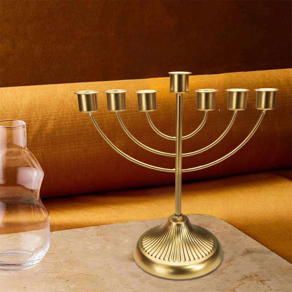 Candlestick Jewish Traditional Candle Holder Candelabra Menorah for Living Room Home Decoration Y260131