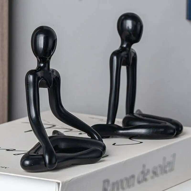 Resin Abstract Art Sculpture Desktop Ornaments Thinker Statue Collectible Christmas Gifts Home Decor For Office Study Shelf Y260202