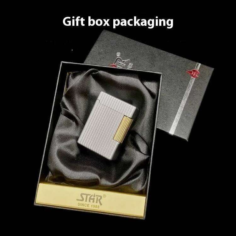 New ST30 Vertical Pearl Chrome Oil Stylish Side Sliding Cigarette Lighter, Classic Series Style Men's Gift W260202