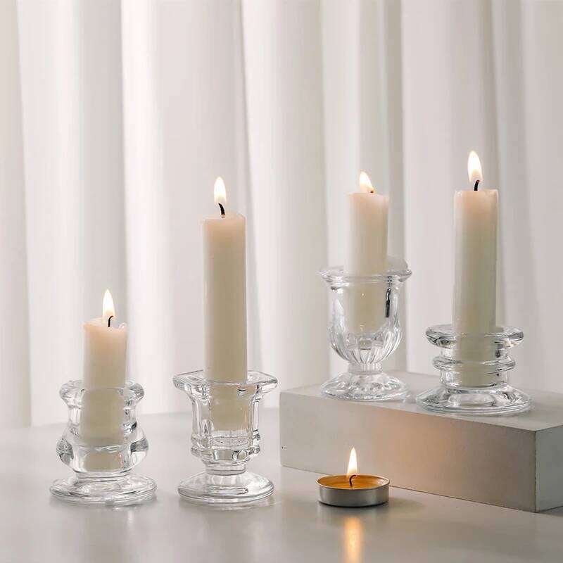 Hot! Glass Holder Novelty Nordic Decor Candlestick Romantic Candle Stand Desk Accessories Wedding Centerpieces Ornaments Y260131