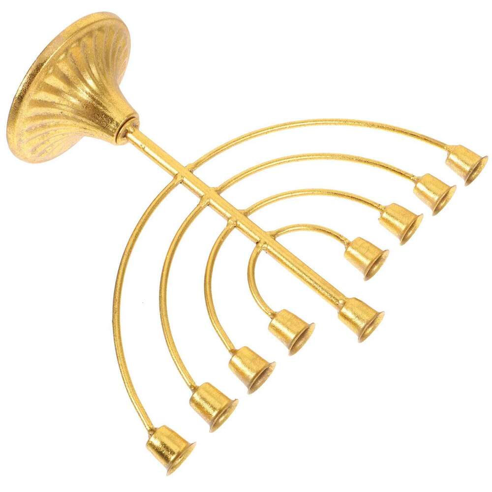Jewish Holder 9-Branch Metal Candlestick Party Decoration Hanukkah Festival Ornament Religious Candlesticks Y260131