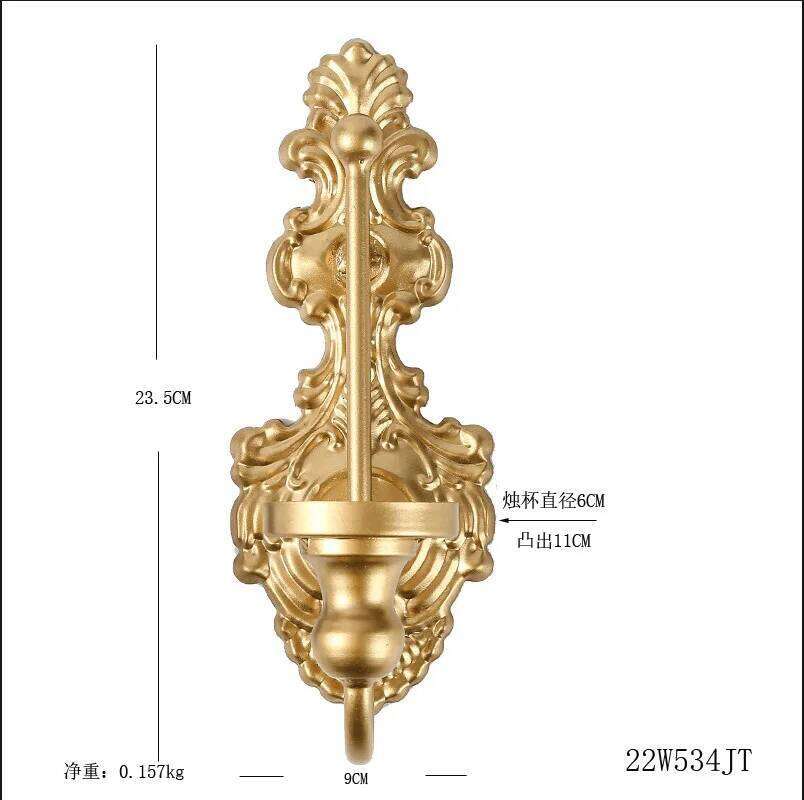 Northern Europe Mounted Vintage Candlestick Stand Candle Holder Ornament Home Living Room Wall Decoration Y260131