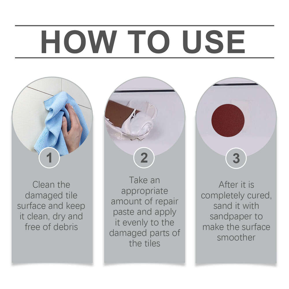 Paste Glazed Repair Patch Ceramic Hole Crack Floor Tile S260202