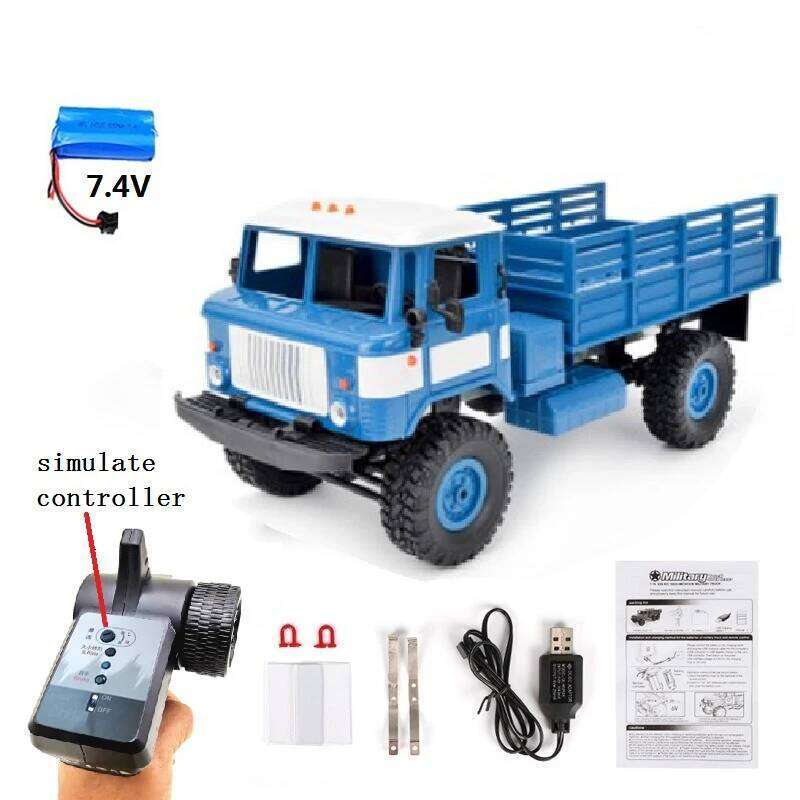 WPL B24 GAZ-66 Remote Control Military Truck Off-Road 4WD RC Car 4 Wheel Hobby Fun Buggy Drive Climb Vehicle Gift Toy for Adult Y260131