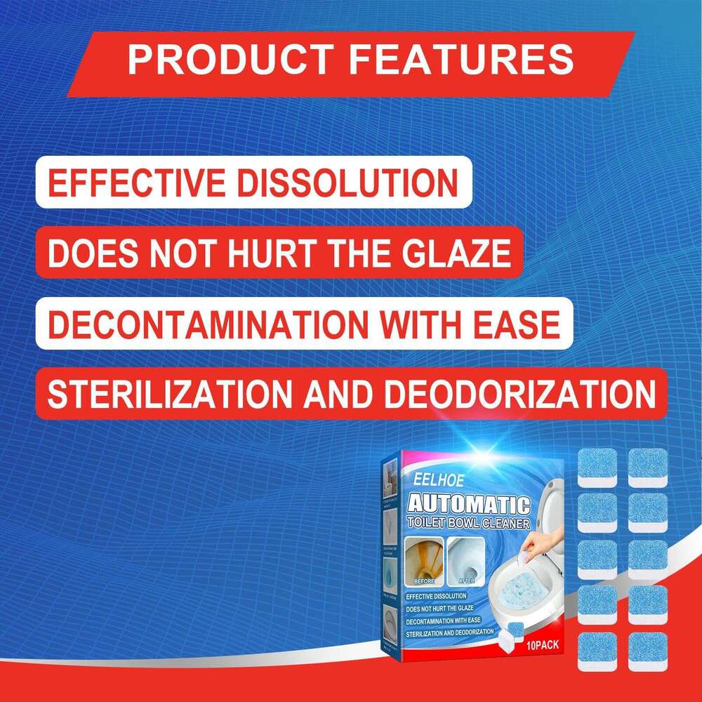 EELHOE Toilet Cleaner Deodorizing Descaling Urine Cleaning Effervescent Tablets Sink Stain Remover Fresh Scent S260202