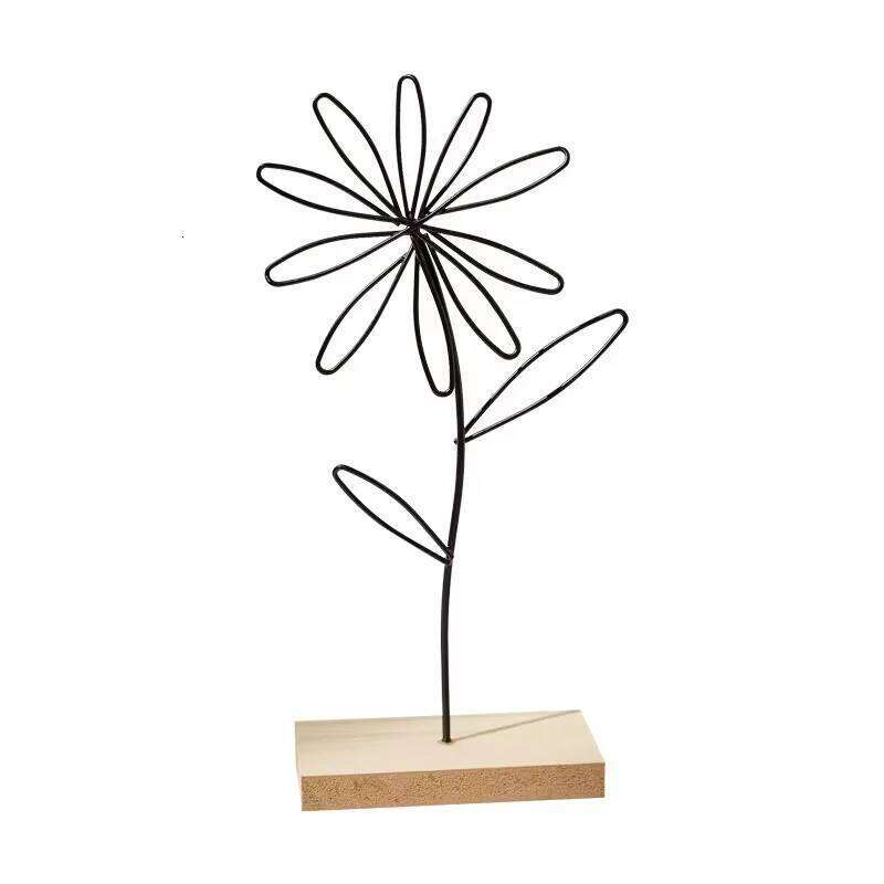 1Pcs Nordic Style Iron Flower Creative Home Living Room Entrance Wine Cabinet Metal Crafts Desk Decoration Y260202