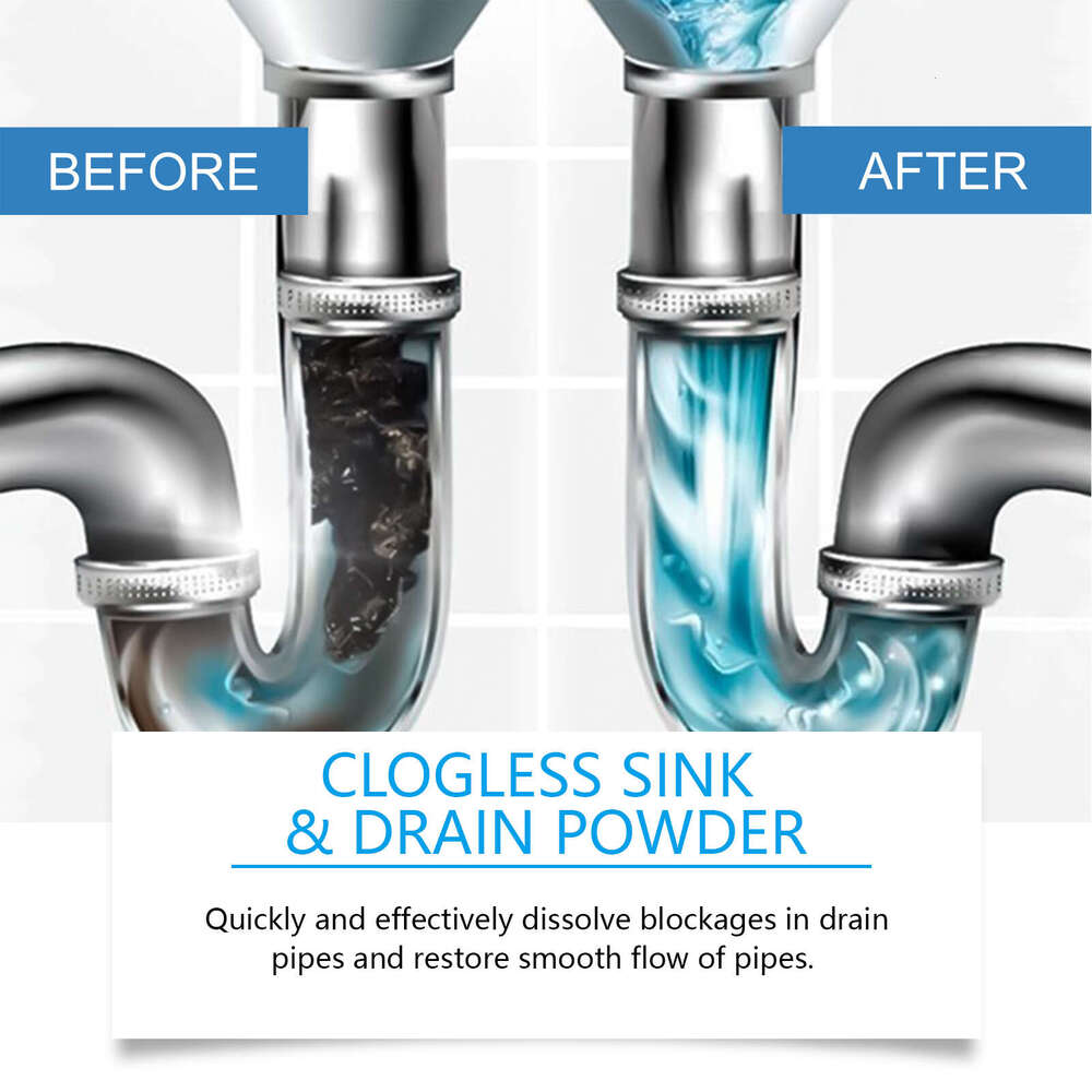 Jaysuing Pipe Cleaning Powder Dissolves Unclogs Drains and Oil Stains S260202