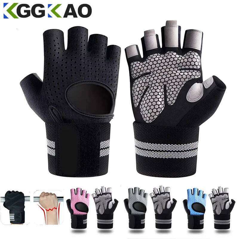 Weightlifting with Wrist Support for Heavy Exercise Body Building Gym Training Fitness Handschuhe Workout Crossfit Gloves XJ260202