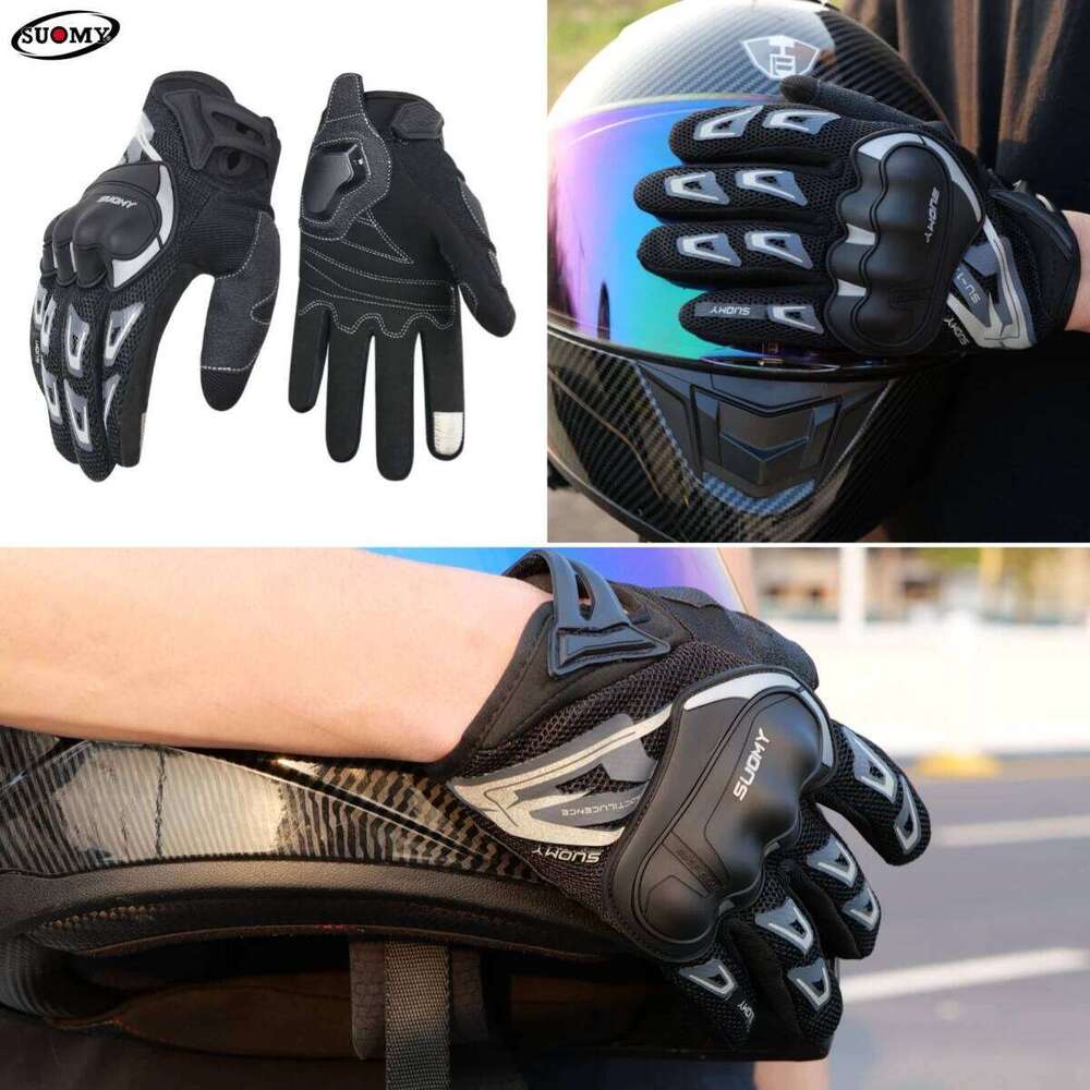 SUOMY SU-11 Motorcycle Gloves Breathable Full-Finger Racing Anti-Slip Stylish | XS-XXL Black/Green/Pink XJ260202