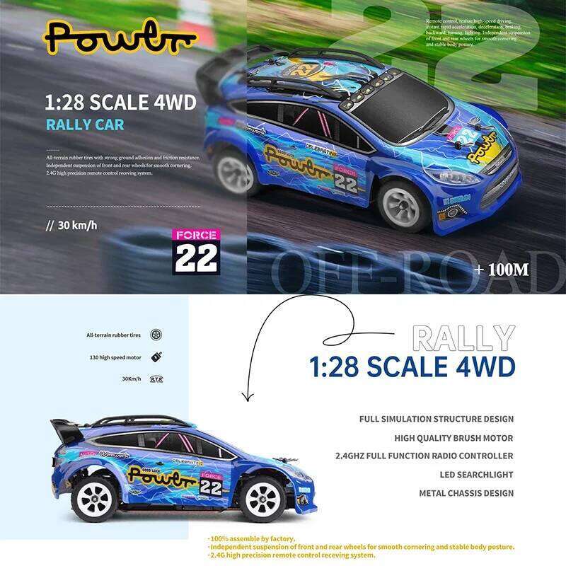 WLtoys 284010 Mini Racing 1:28 4WD 30KM/H 2.4G Remote Control Car With LED Light Off-Road Drift Toys Y260131