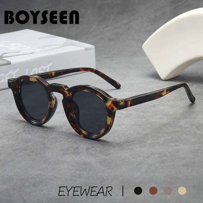 2025 Thick Framed Oval Sunglasses For Men American Style Gray Eyewear Retro Leopard Print Glasses UV400 Prescription H260202
