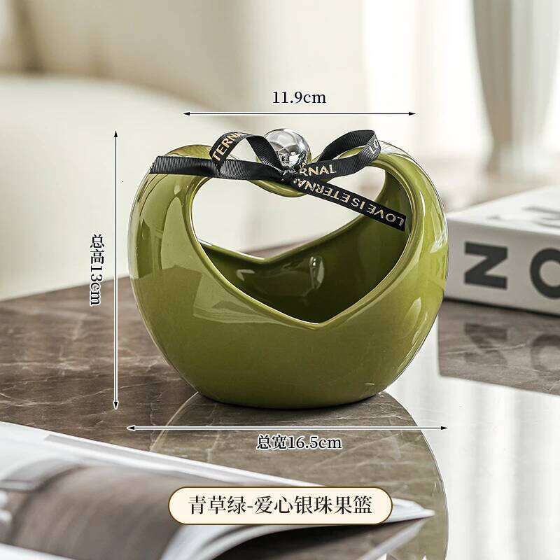 Creative Three-dimensional Ceramic Storage Tray Countertop Ornament Modern Delicate Apple Shape Fruit Plate Decor Y260202