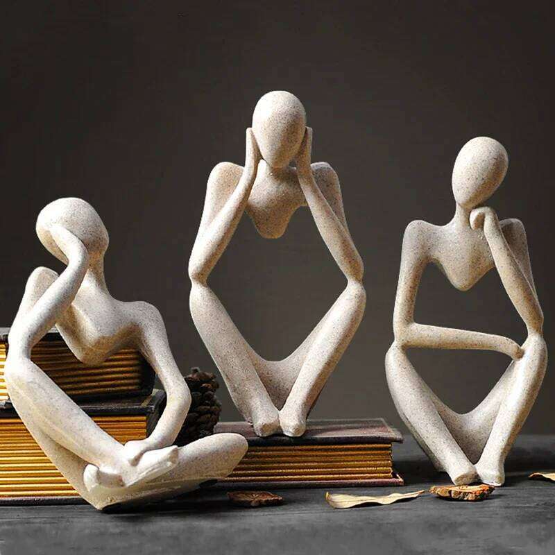 Nordic Abstract Sculpture Thinker Statue Resin Figurine Office Living Room Home Decoration Accessories Decor Crafts Ornaments Y260202