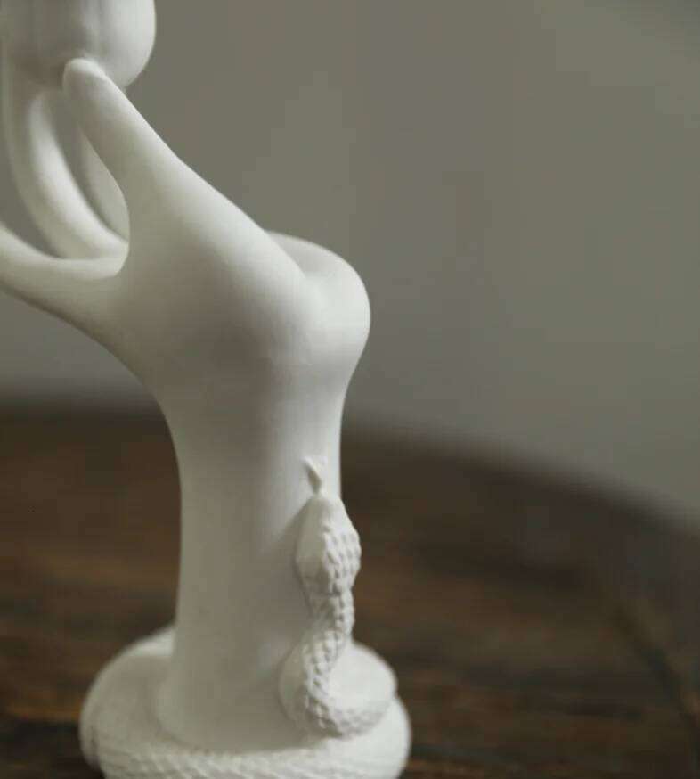 Nordic Muse White Flower Ceramic Candlestick Holder, Beauty Finger Candlestick, Desktop Decoration, Sculpture, Modern Decoration Y260131