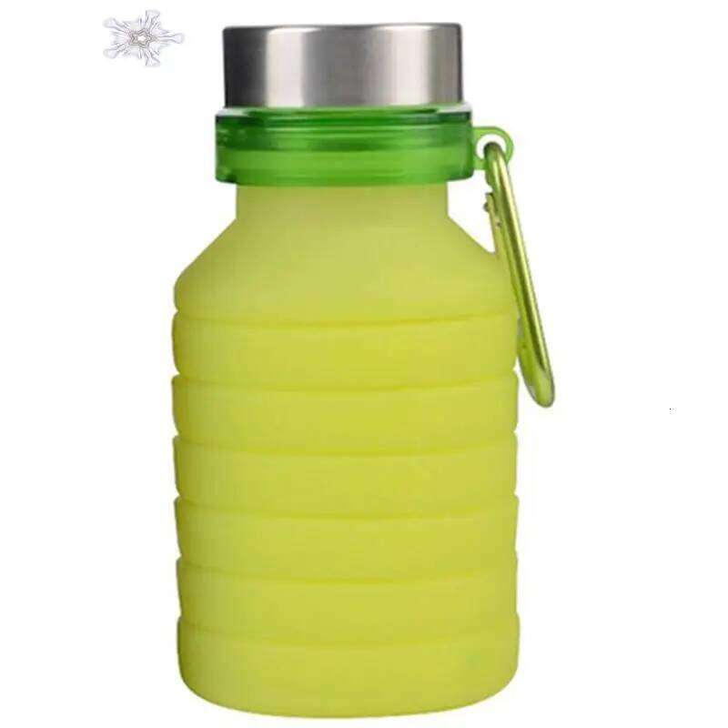 550ML Foldable Collapsible Telescopic Folding Cup Sports Travel Mug Silicone Water Bottle Green Z260202