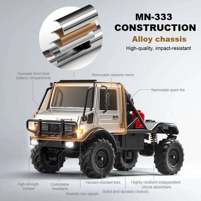 MN333 RC Car 1/18 Half Card Four-Wheel Drive Full Proportional Throttle Steering 4WD Climbing Off-road Vehicle Toy Gift Boy Y260131