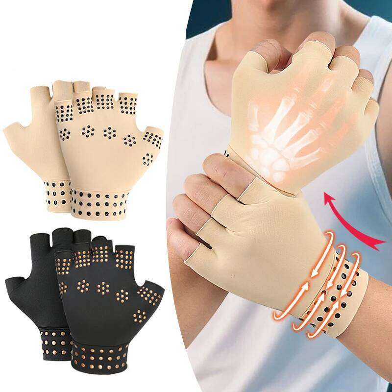 Nylon Dispensing Toe-separating Anti-slip and Lightweight Half-finger Elastic Pressure Gloves for Fitness Cycling XJ260202