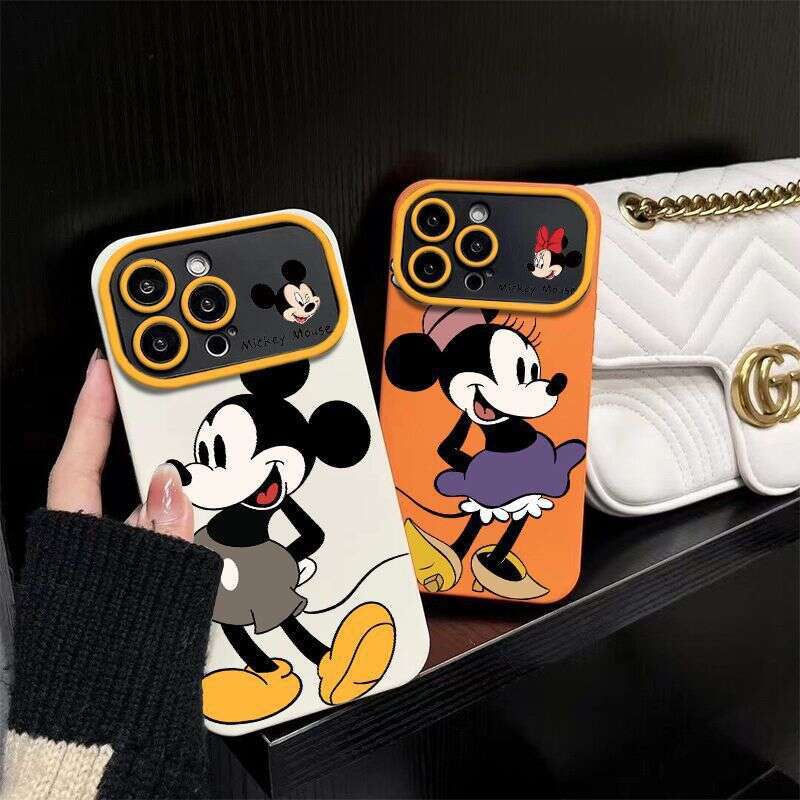 Couple Mickey Window Style Compatible with Apple 15 Phone Case iPhone 14 Pro Max Full Coverage 13 Silicone 11/X S260128