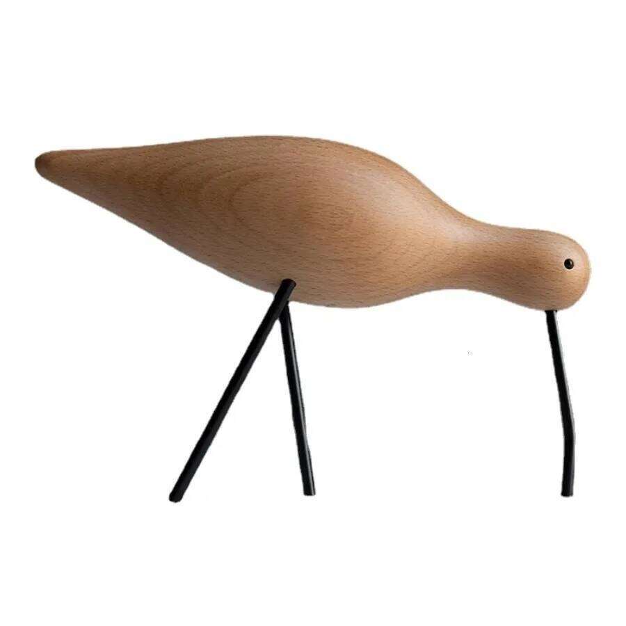 Nordic Style Wooden Short Ornaments Creative Abstract Animal Statues Home Decor Bird Sculpture Living Room Desktop Crafts Y260202