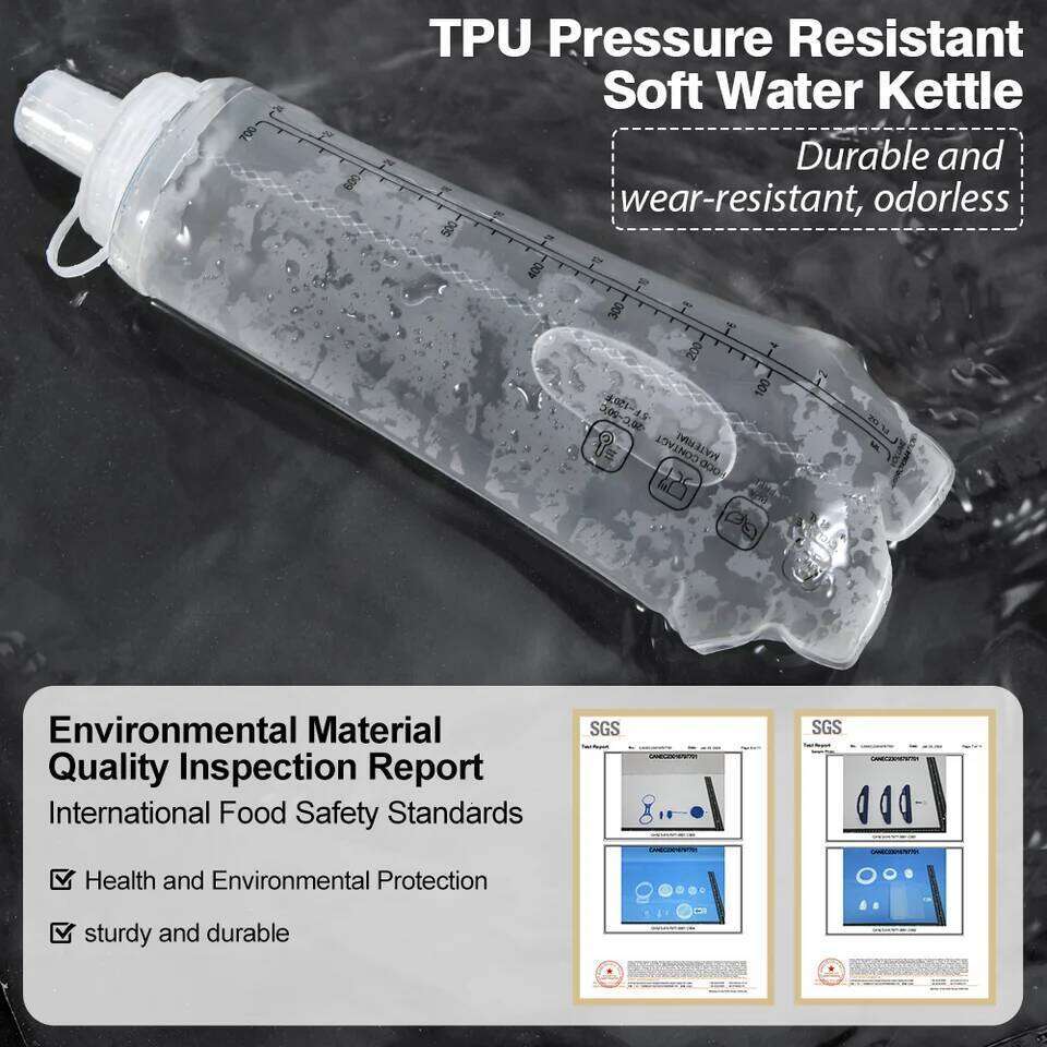 NEWBOLER 300ml/500ml/700ml Soft Flask Foldable Silicone Water Bottle TPU Kettle for Outdoor Camping Running Cycling Z260202