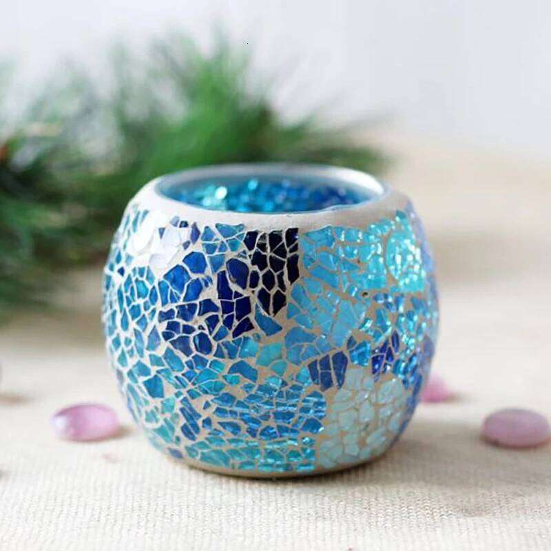 1PC Moroccan Mosaic Glass Votive Candle Holder Tea Light Candelabra Candlestick Home Decoration Tabletop Centerpiece Y260131