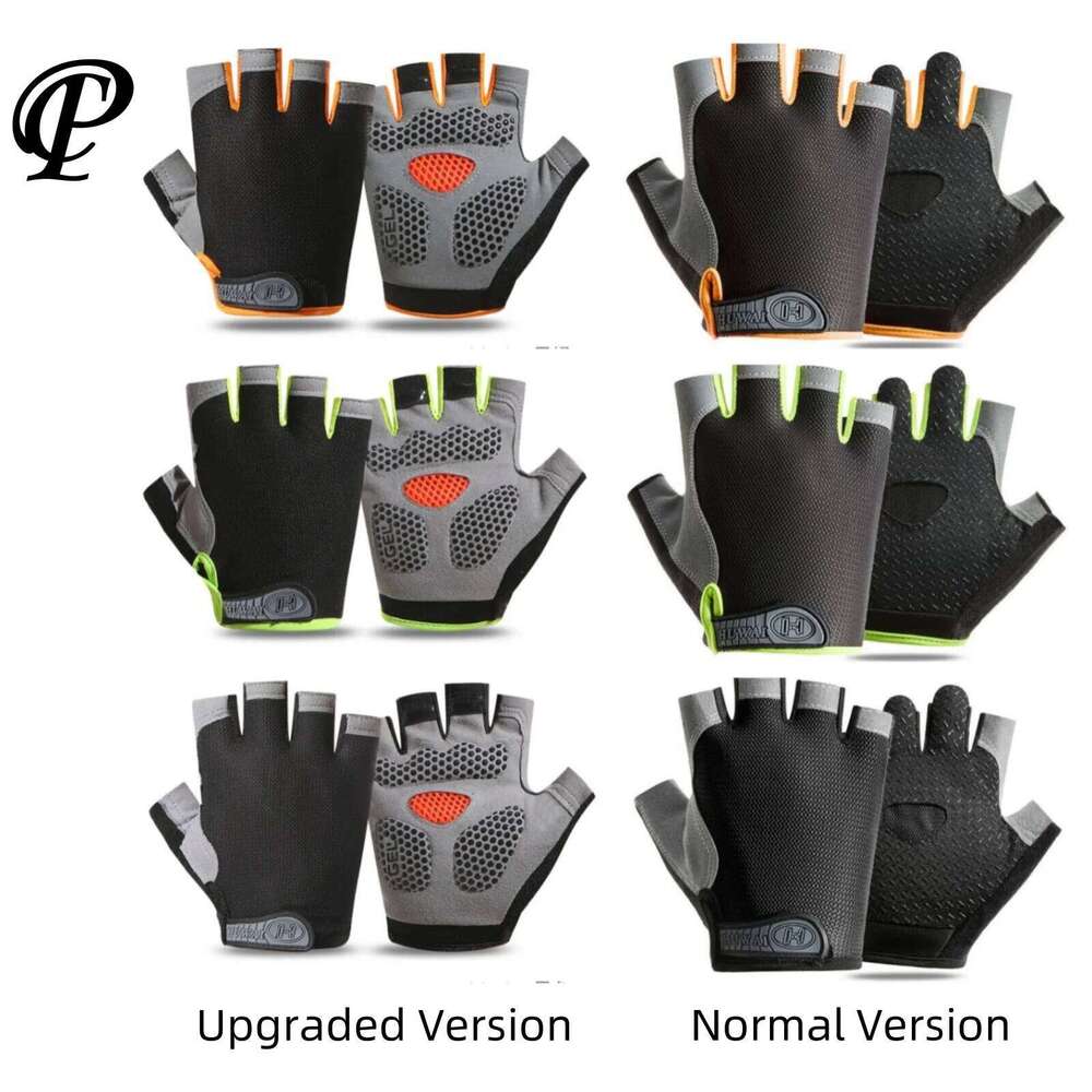 Outdoor Cycling Slip Sweat Men Women Half Finger Breathable Anti Shock Sports Gloves XJ260202