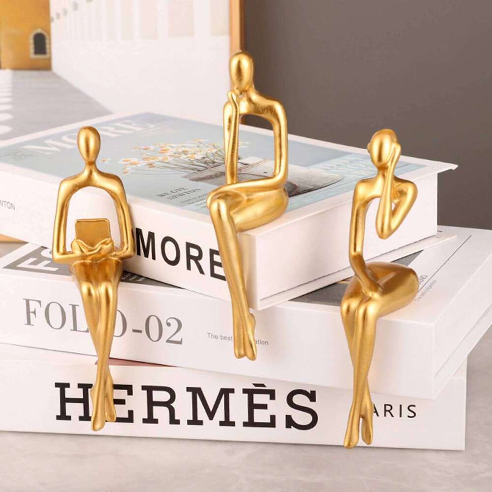 3pcs People Model Collections Resin Abstract Character Sculptures Christmas Gifts Home Decor for Office Study Bookshelf Y260202