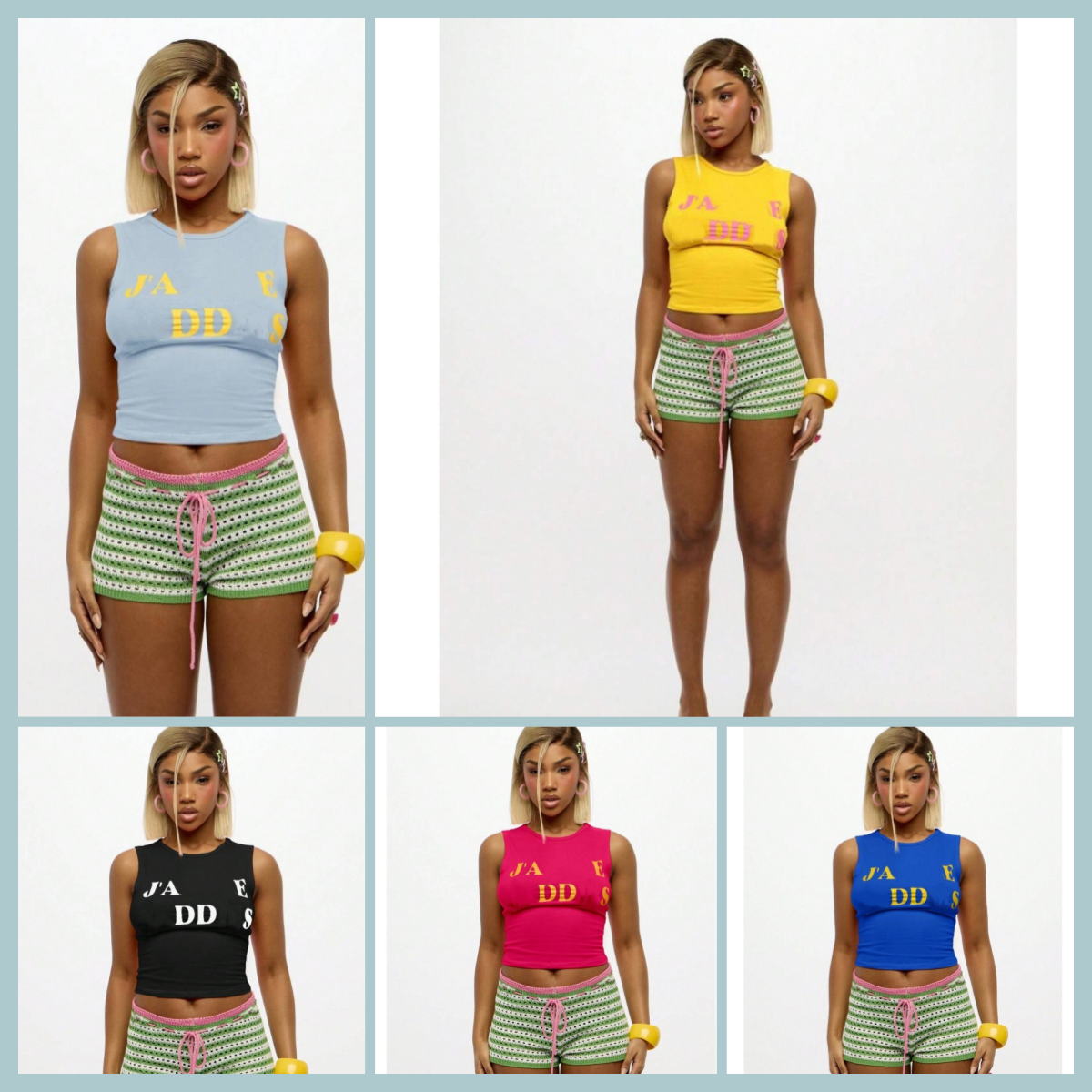 Summer Women's Sleeveless Tank Top Designer Trendy Letter Printing Beach T-Shirt Slim Fit Hip Hop Streetwear