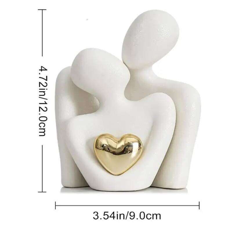 BAAU Mini Abstract Sculpture Tv Stand Decor Knick Knacks Couples Love Office Show Pieces White A Y260202