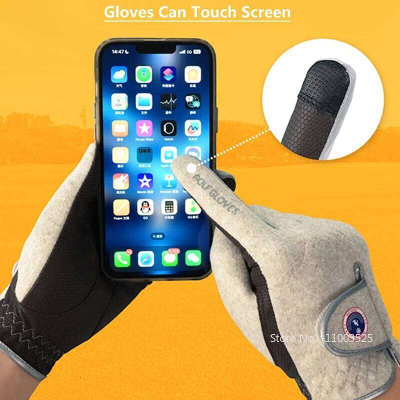 TTYGJ Winter Full Fingers Golf Men Anti-slip Keep Warm Cycling Gloves Male Sports Touch Screen Fleece Mittens XJ260202