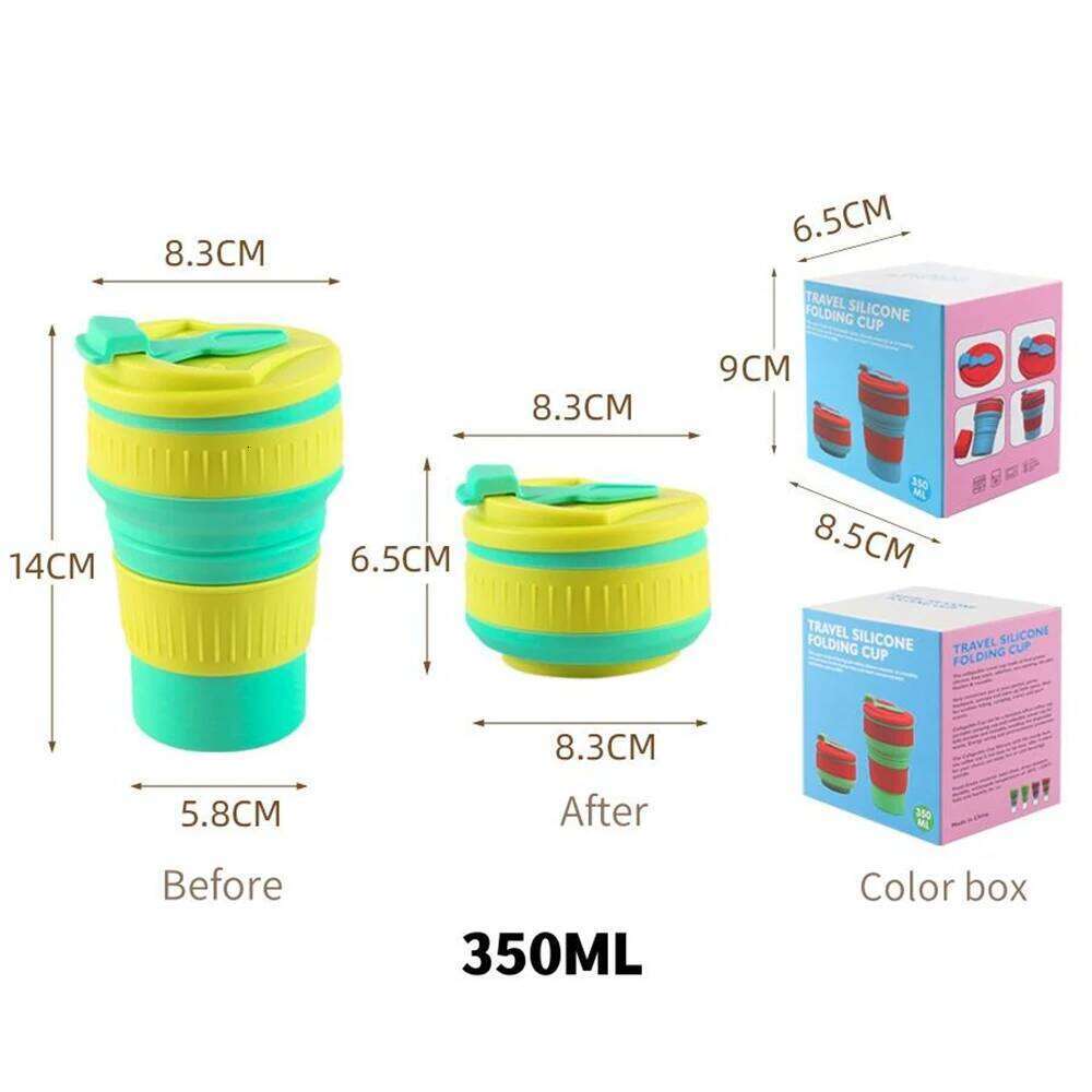 Portable High-Temperature Resistant BPA Free Leak-Proof Silicone Folding Travel Mug Push Button Lid for Outdoor Camping Hiking Z260202