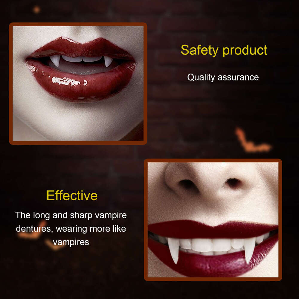 Retractable Vampire Party Prom Fangs Prank Teeth Halloween Costume Props S260202