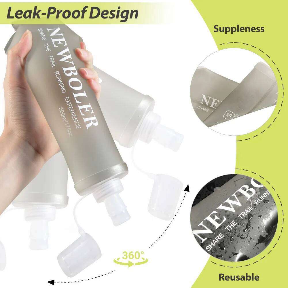 EWBOLER 150/250/500 Outdoor Collapsible Silicone Bite Size Running Camping Hiking Travel Convenient Water Bottle Z260202