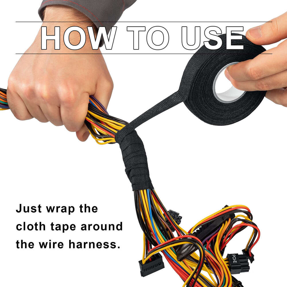 JUE-FISH Adhesive Cloth Velvet Wiring Harness Polyester Flame Retardant High Temperature Resistant Insulation Tape S260202