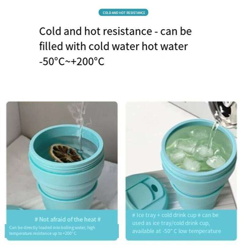 AED2-Silicone Coffee Cup,Portable & Reusable For Outdoor, Hiking, Daily Home Use, Eco-Friendly Folding Water Cup Z260202