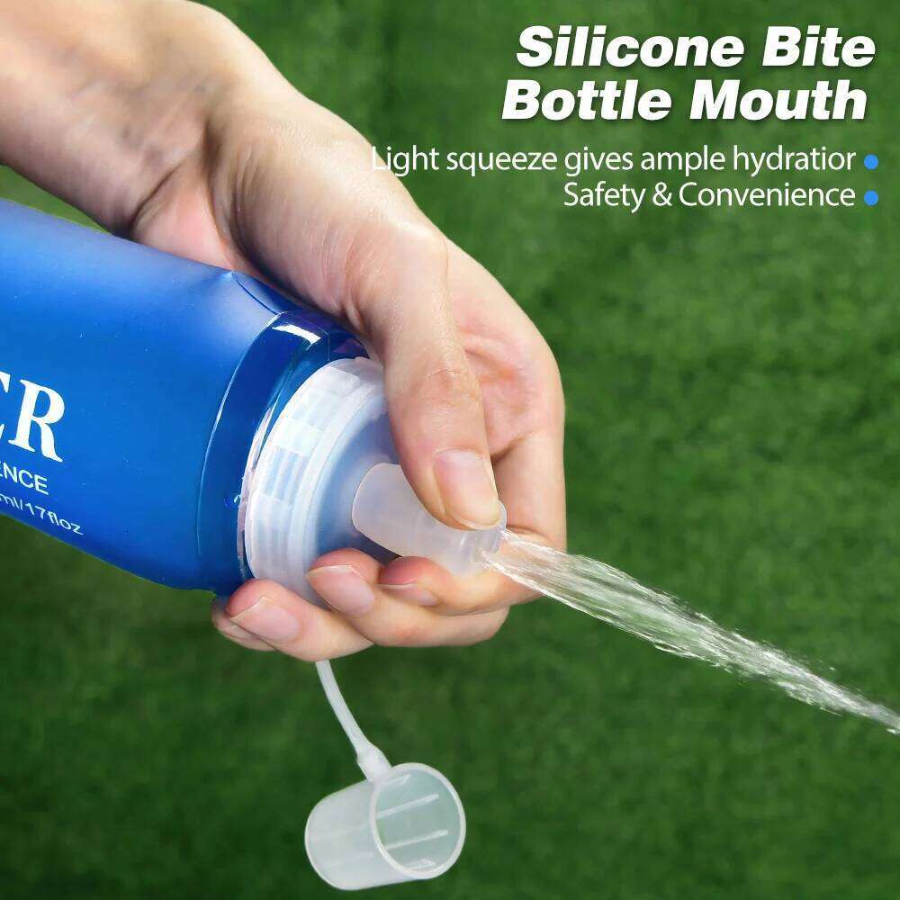 NEWBOLER 150/300/500ml Outdoor TPU Foldable Silicone Bite Size Running Camping Hiking Travel Practical Water Bottle Z260202